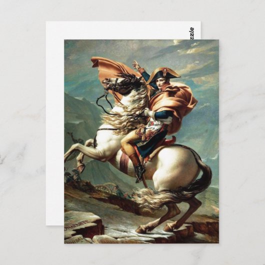 1801 Napoleon durch die Alpen, Jacques-Louis Dav Postkarte (Vorne/Hinten)