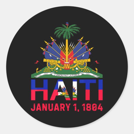 1804 Haiti Niedlich Haiti Unabhängigkeitstermin Runder Aufkleber (Vorderseite)