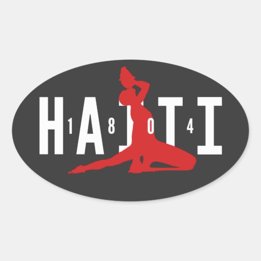 1804 Neg Mawon Haiti Neg Marron Haiti Oval Sticker (Vorderseite)