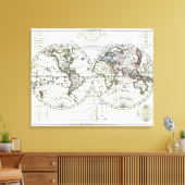 1806 Atlas Map: La Mappemonde von Eustache Hérisso Leinwanddruck (Insitu (Wohnzimmer))