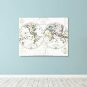 1806 Atlas Map: La Mappemonde von Eustache Hérisso Leinwanddruck (Insitu (Holzboden))