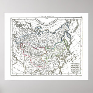 1806 Karte - La Grande Tartarie Poster