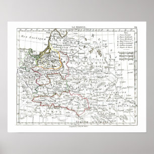 1806 Karte - La Pologne Poster