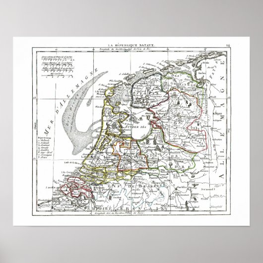 1806 Karte - La Republique Batave Poster (Vorne)