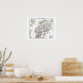 1806 Karte - La Suede at le Danemarck Poster (Küche)