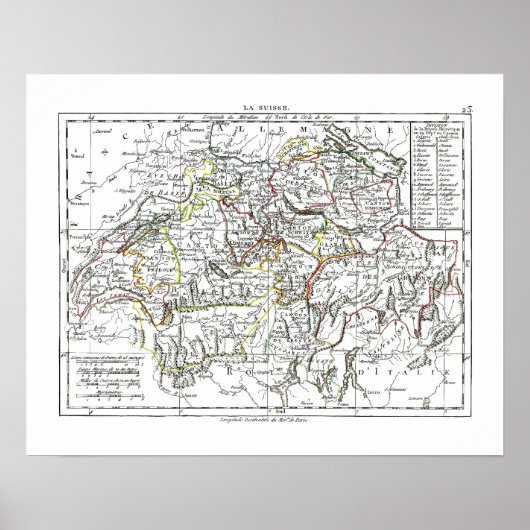 1806 Karte - La Suisse Poster (Vorne)