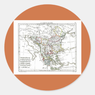 1806 Karte - La Turquie d'Europe Runder Aufkleber