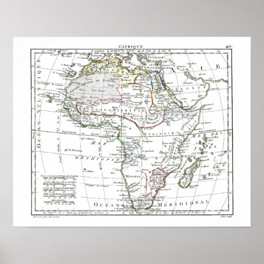 1806 Karte - L'Afrique Poster (Vorne)