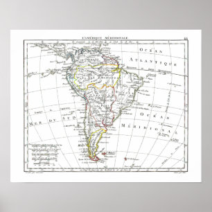 1806 Karte - L'Amérique Méridionale Poster