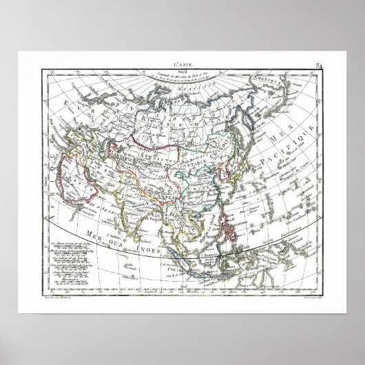 1806 Karte - L'Asie Poster (Vorne)