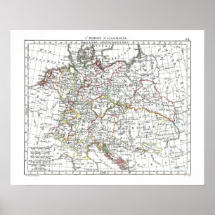 1806 Karte - L'Empire d'Allemagne Poster