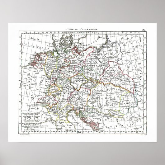 1806 Karte - L'Empire d'Allemagne Poster (Vorne)