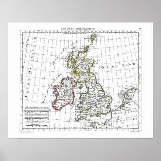 1806 Karte - Les Isles Britanniques Poster (Vorne)