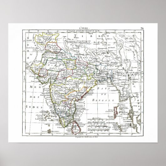 1806 Karte - L'Inde Poster (Vorne)