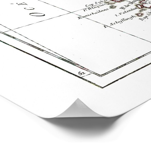 1806 Karte - L'Irlande Poster (Ecke)