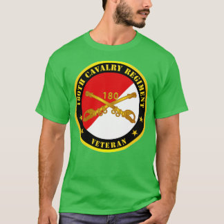 180. Cavalry Regiment Branch Veteran Red White X T-Shirt