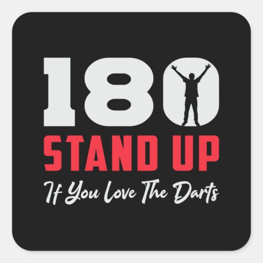 180 Darts Bullseye Dart Dartboard Arrow Funny Gift Quadratischer Aufkleber (Vorderseite)