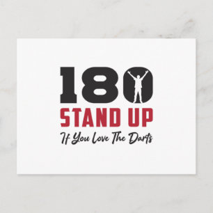 180 Darts Bullseye Dartboard Arrow Funny Gift Idea Postkarte