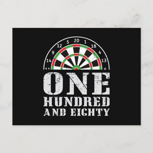 180 Darts Dart Dartboard Bullseye Arrow Funny Gift Postkarte (Vorderseite)
