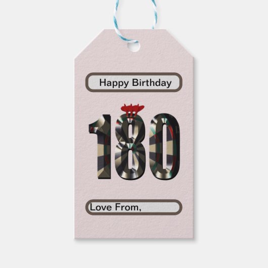 "180 in 3D: The Ultimate Darts Dimension" Geschenkanhänger (Vorderseite)