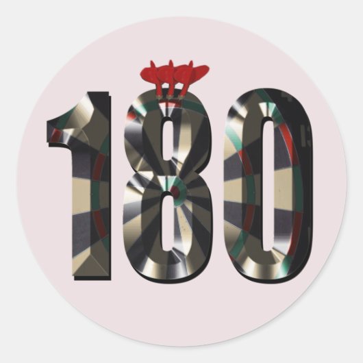 "180 in 3D: The Ultimate Darts Dimension" Runder Aufkleber (Vorderseite)