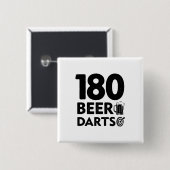 180 Tage Bier und Darts Button (Vorne & Hinten)