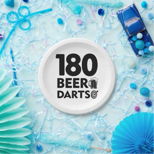 180 Tage Bier und Darts Pappteller (Party)