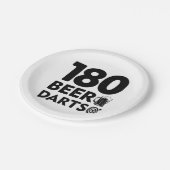 180 Tage Bier und Darts Pappteller (Schrägansicht)