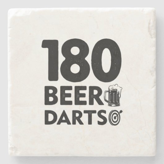 180 Tage Bier und Darts Steinuntersetzer (Vorderseite)
