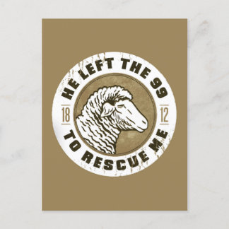 1812 Schafe Er Verließ das Schaf, um mich zu rette Postkarte