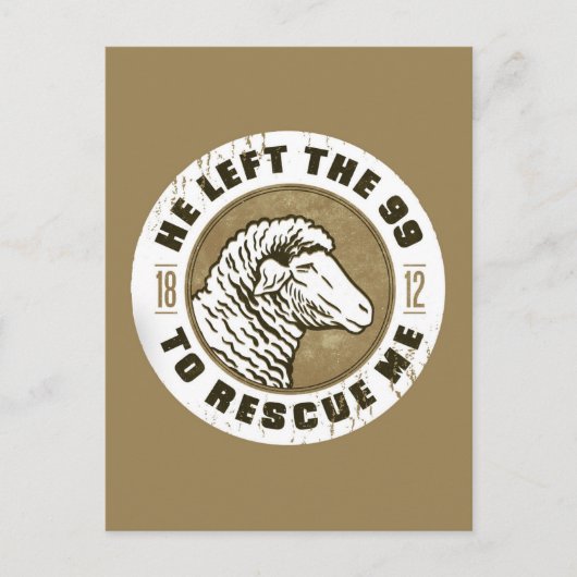 1812 Schafe Er Verließ das Schaf, um mich zu rette Postkarte (Vorderseite)