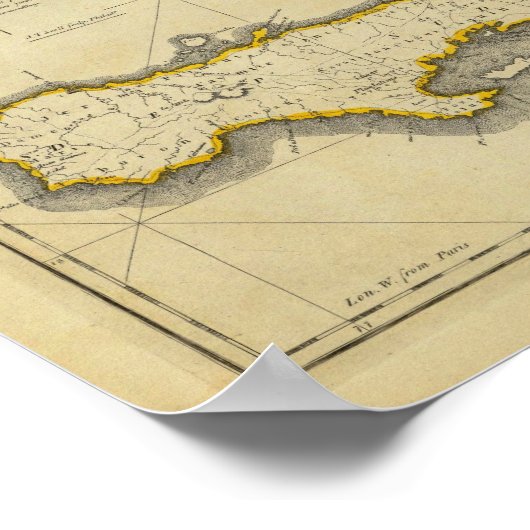 1814 Haiti Map von Mathew Carey Poster (Ecke)