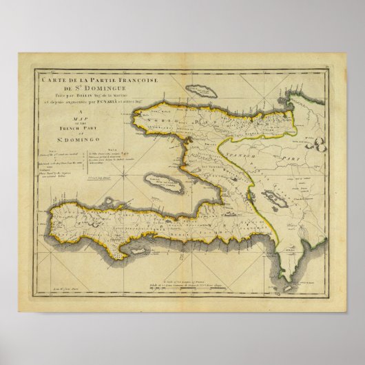 1814 Haiti Map von Mathew Carey Poster (Vorne)