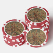 1815 Vintages Muster des Vogelbaums Pokerchips (Stapel)