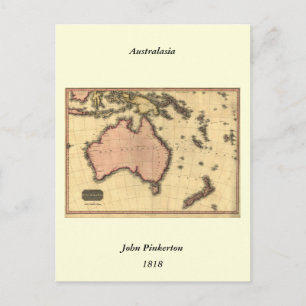 1818 Australasia-Karte - Australien, Neuseeland Postkarte