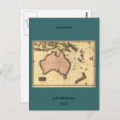 1818 Australasia Map - Australia, New Zealand Postkarte (Vorne/Hinten)