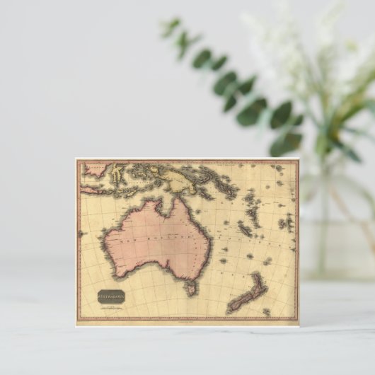 1818 Australasia Map - Australia, New Zealand Postkarte (Stehend Vorderseite)