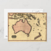 1818 Australasia Map - Australia, New Zealand Postkarte (Vorne/Hinten)