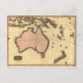 1818 Australasia Map - Australia, New Zealand Postkarte (Vorderseite)