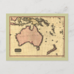 1818 Australasia Map - Australia, New Zealand Postkarte