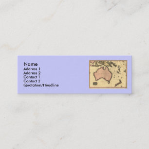 1818 Australasien-Karte - Australien, Neuseeland Mini Visitenkarte