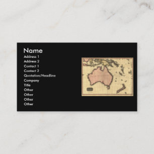 1818 Australasien-Karte - Australien, Neuseeland Visitenkarte