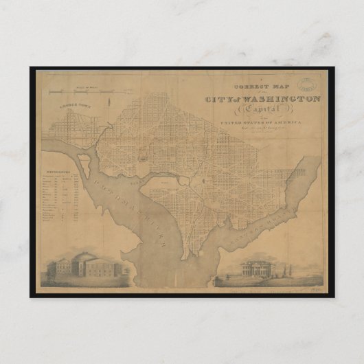 1820 Vintage Washington DC Karte (Vorderseite)