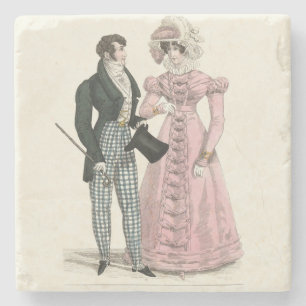 1823 Antike Hochzeit Mann Frau Mode Steinuntersetzer