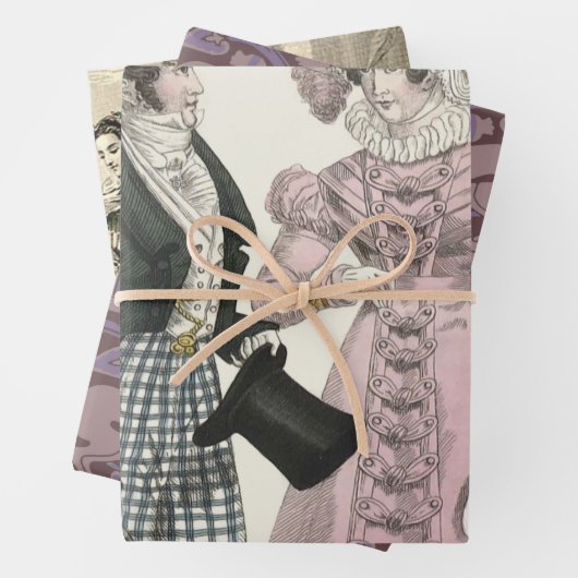 1823 Die antike Hochzeitsmännin-Mode Geschenkpapier Set (Beispiel)