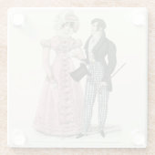 1823 Die antike Hochzeitsmännin-Mode Glasuntersetzer (Rückseite)