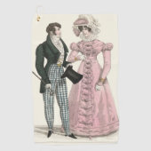 1823 Die antike Hochzeitsmännin-Mode Golfhandtuch (Vorderseite)