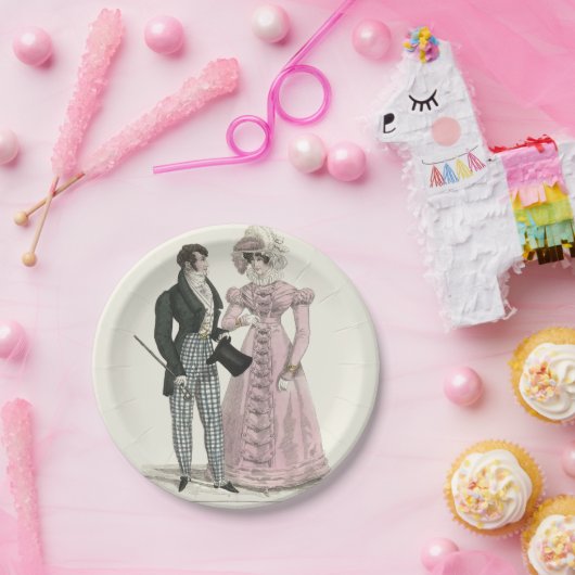 1823 Die antike Hochzeitsmännin-Mode Pappteller (Party)