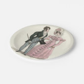 1823 Die antike Hochzeitsmännin-Mode Pappteller (Schrägansicht)