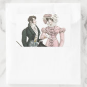 1823 Die antike Hochzeitsmännin-Mode Rechteckiger Aufkleber (Tasche)